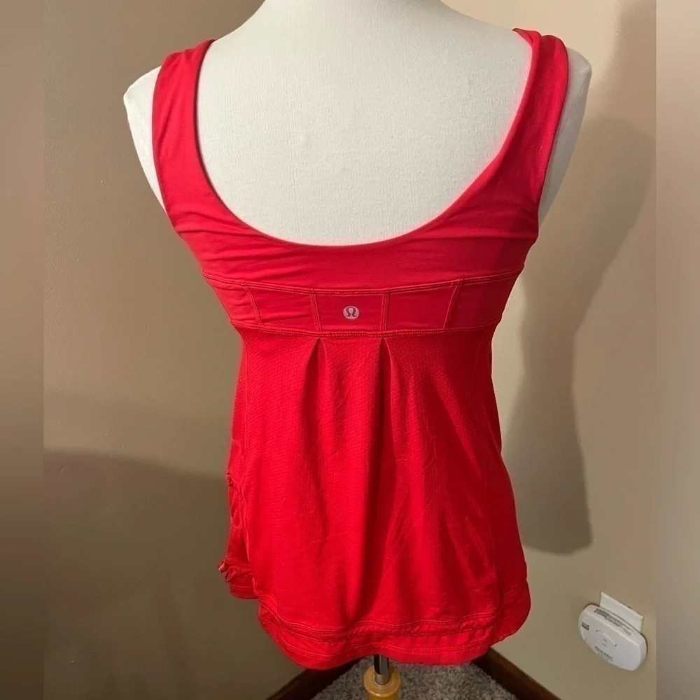 Lululemon Red Drawstring Workout Tank Top Sz 6